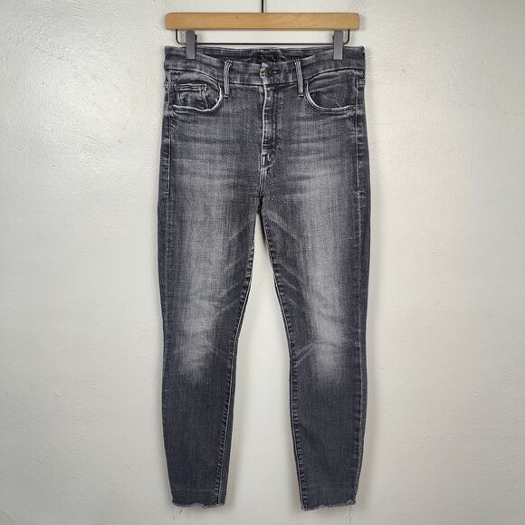 Mother‎ The Looker Ankle Fray Jeans Womens 27 Stargazing Gray Skinny Stretch - Picture 1 of 12